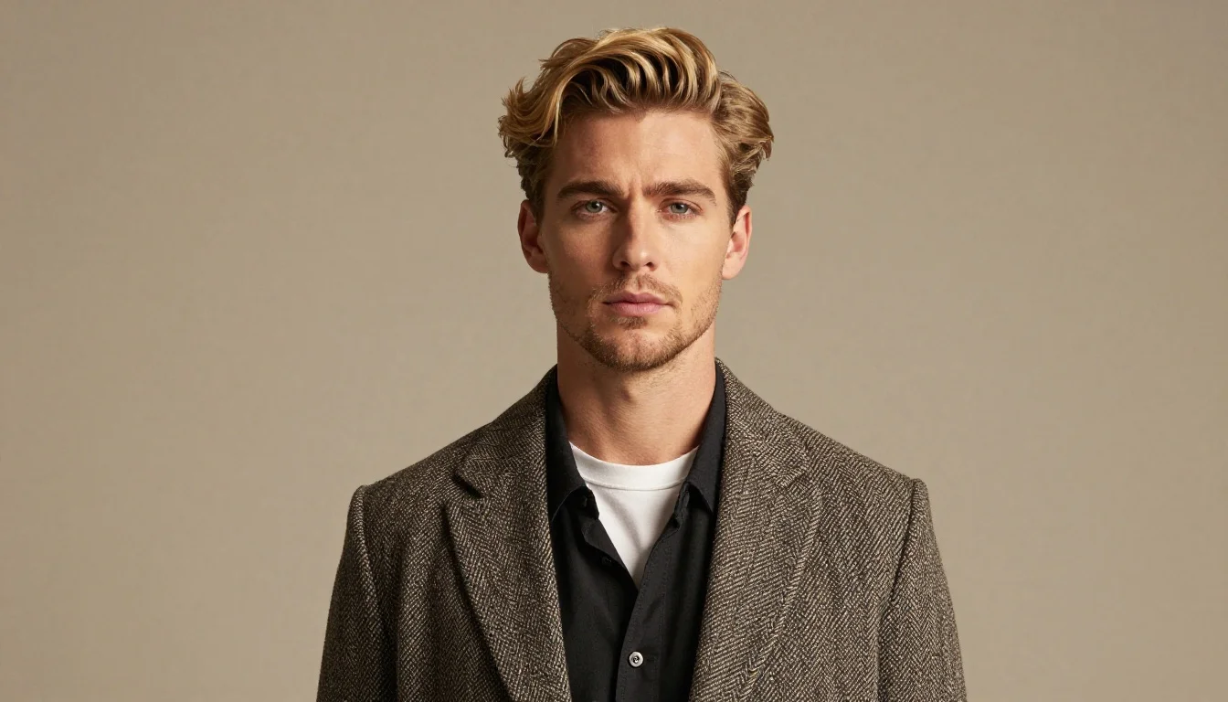 Best Colors for Men with Blonde Hair | Menswear Color Guide Best Colors for Men with Blonde Hair | Menswear Color Guide — flattering shades including navy, midnight blue, deep indigo, dark denim