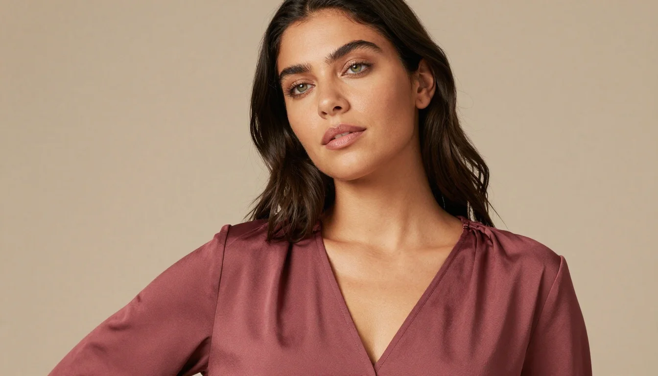 How to wear best colors for olive skin and green eyes — pairing burgundy, deep wine, raspberry near the face