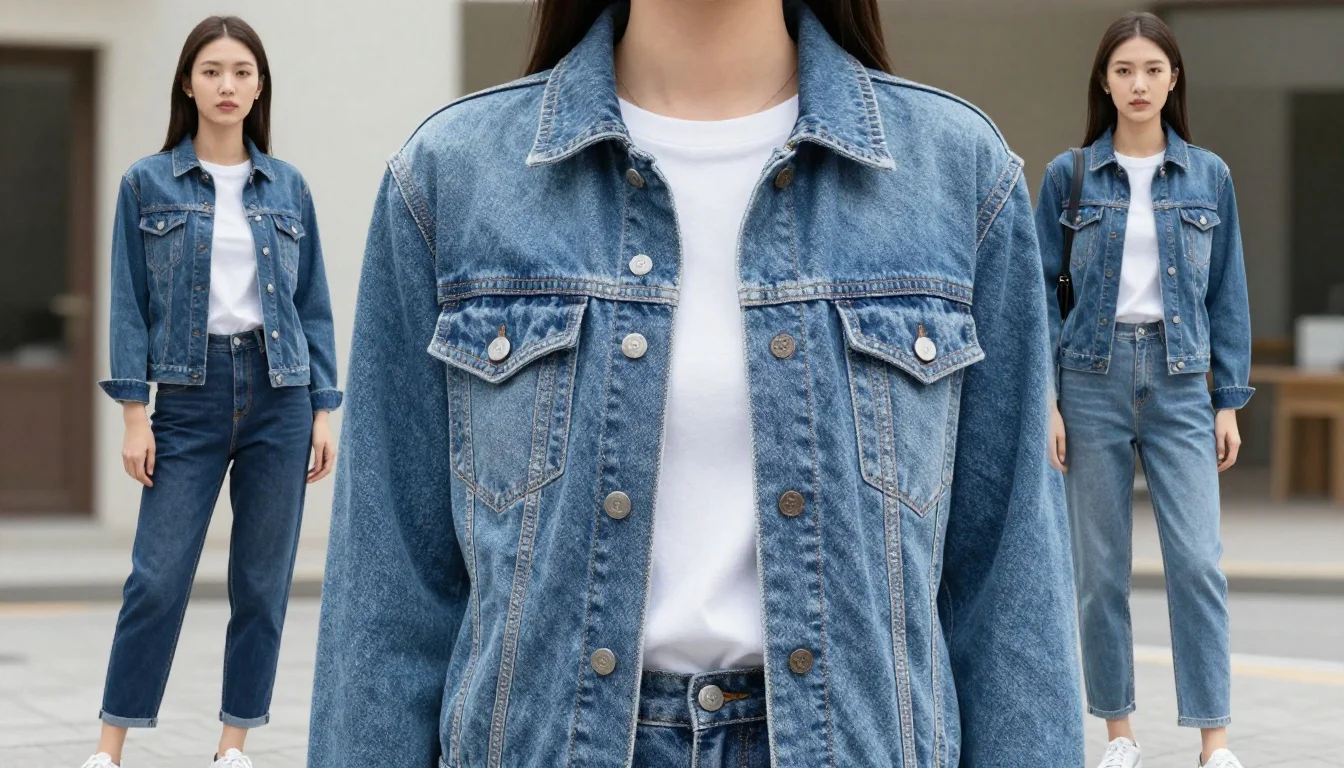 How to wear best denim colors for pale skin — pairing true medium indigo, classic blue medium wash, clear blue denim near the face