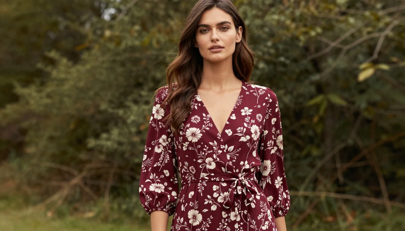 How to wear: Best Floral Prints for Brunettes How to wear best floral prints for brunettes — pairing deep ruby blooms, rich magenta flowers, burnt sienna petals near the face