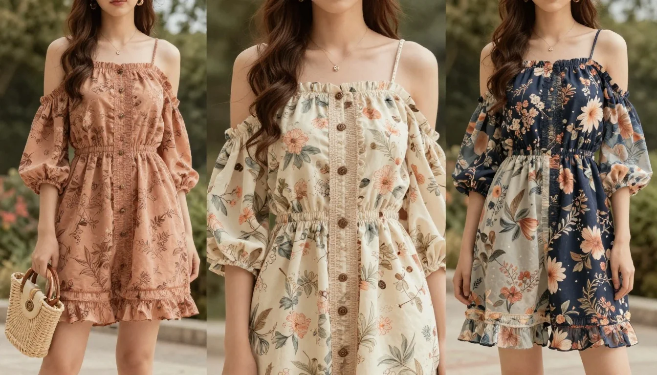 How to wear best floral prints for warm undertones | colorways that glow — pairing cream background with coral blooms, ivory with peach and rust flowers, off-white ground with warm golden flowers near the face