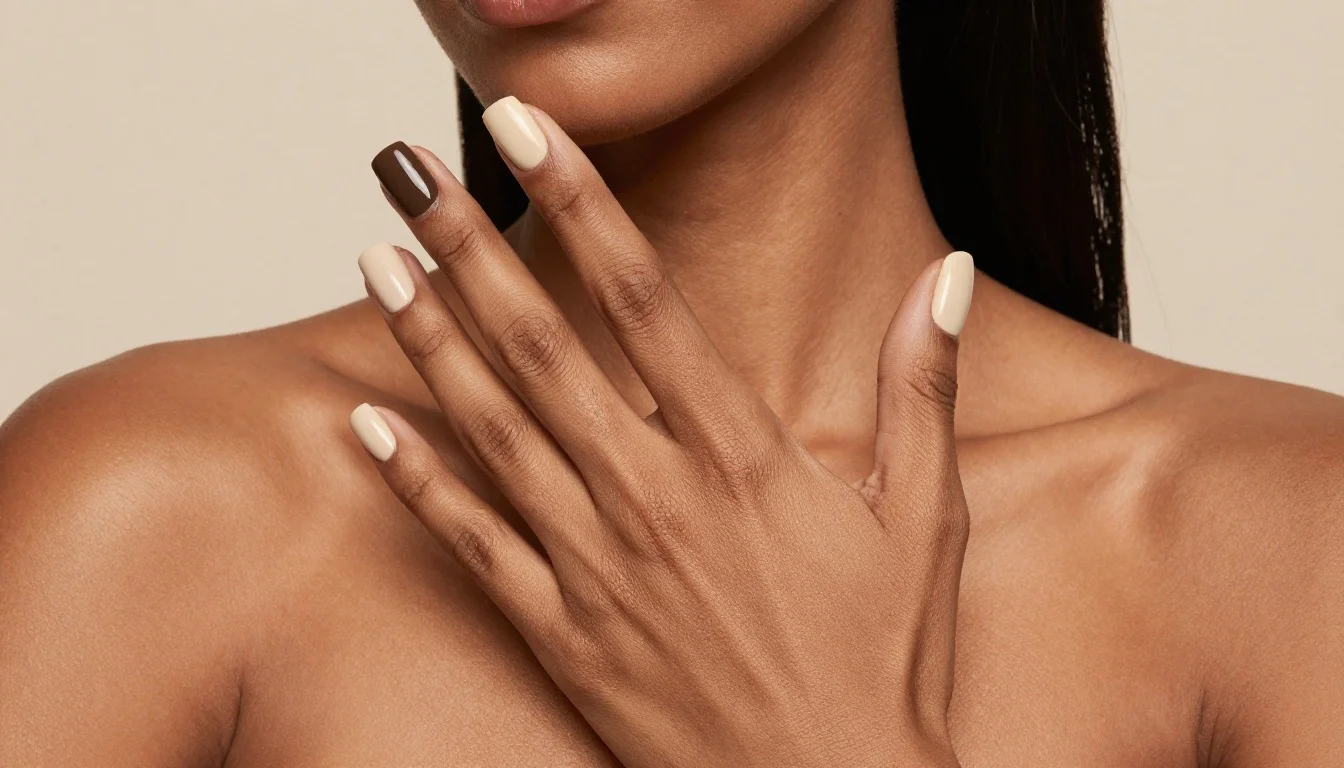How to wear: Best Nail Colors for Olive Skin How to wear best nail colors for olive skin — pairing deep emerald, rich burgundy-plum, warm sapphire blue near the face