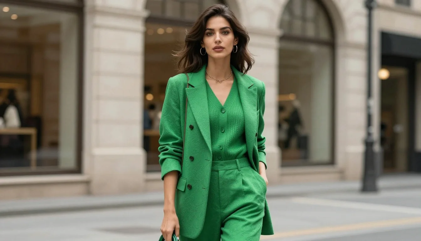 How to wear best shade of green for brunettes — pairing classic olive, dark olive, warm khaki-green near the face
