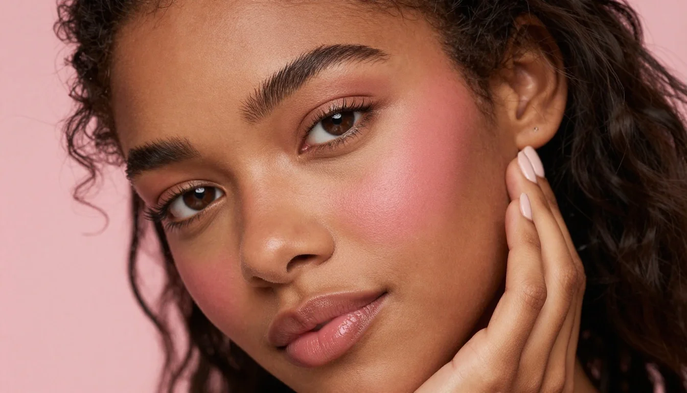 How to wear best blush for dark skin — pairing deep warm berry, red-based berry, dark plum-red near the face