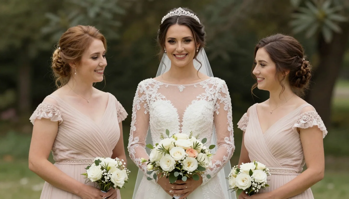 How to wear: Bridesmaid Dress Colors for Brunettes How to wear bridesmaid dress colors for brunettes — pairing dusty rose, warm mauve, deep blush near the face