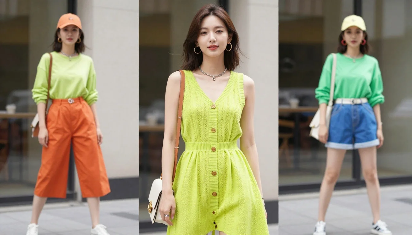 How to wear bright spring capsule wardrobe — pairing coral red, hot coral, warm tomato red near the face