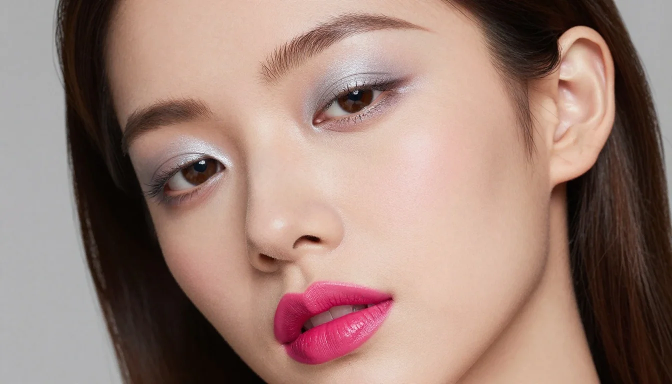 How to wear bright winter makeup: vivid cool shades — pairing vivid fuchsia, true cherry red, electric berry near the face