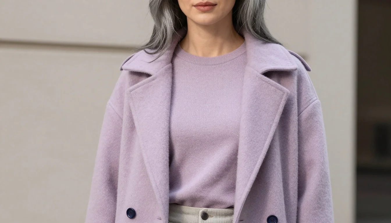 How to wear: Capsule Wardrobe for Grey Hair: Colors That Truly Flatter How to wear capsule wardrobe for grey hair: colors that truly flatter — pairing #1b3a8c, #6b1a8c, #1a6b4a near the face