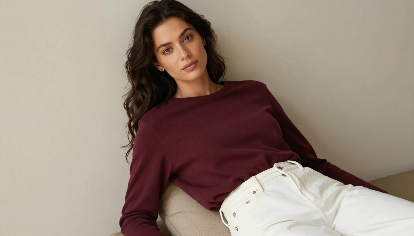 How to wear casual outfits for dark hair — pairing warm ivory, cream, off-white near the face