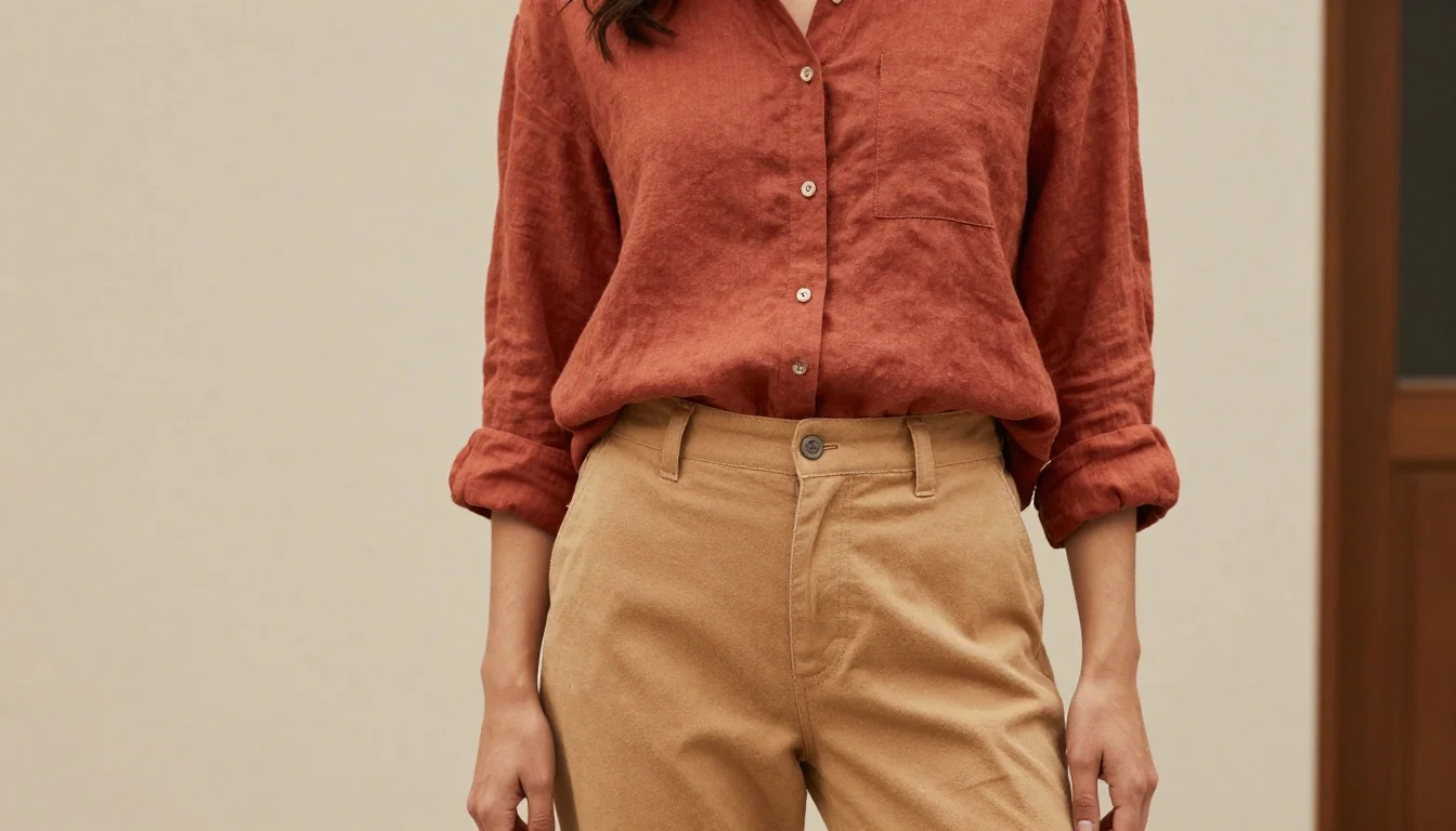 How to wear: Casual Outfits for Warm Undertones How to wear casual outfits for warm undertones — pairing terracotta, warm rust, camel near the face