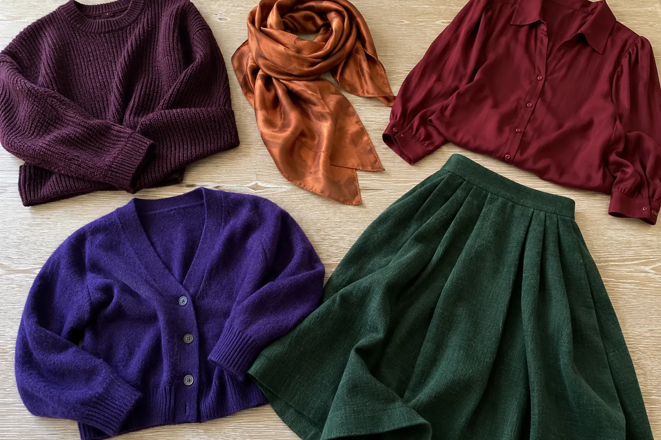 How to wear: Colors That Make Green Eyes Pop How to wear colors that make green eyes pop — pairing deep plum, wine red, berry near the face