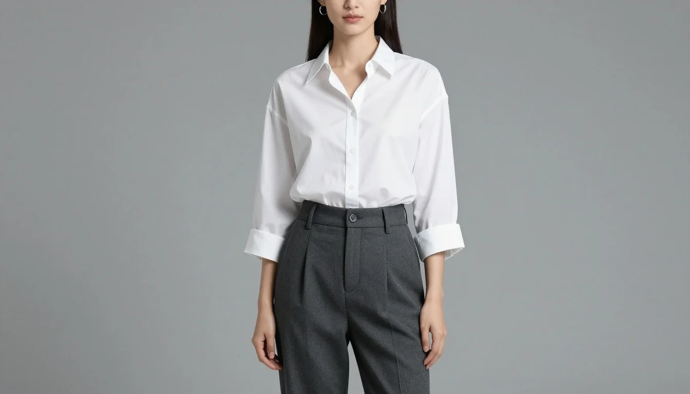 How to wear cool winter minimalist wardrobe: the essential color palette — pairing #000000, #ffffff, #374151 near the face