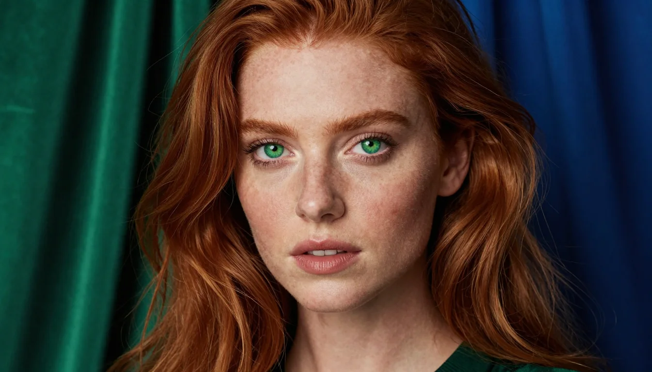 Beste Farben fuer rote Haare und gruene Augen Beste Farben fuer rote Haare und gruene Augen — flattering shades including smaragd, tannengruen, jade, petrol