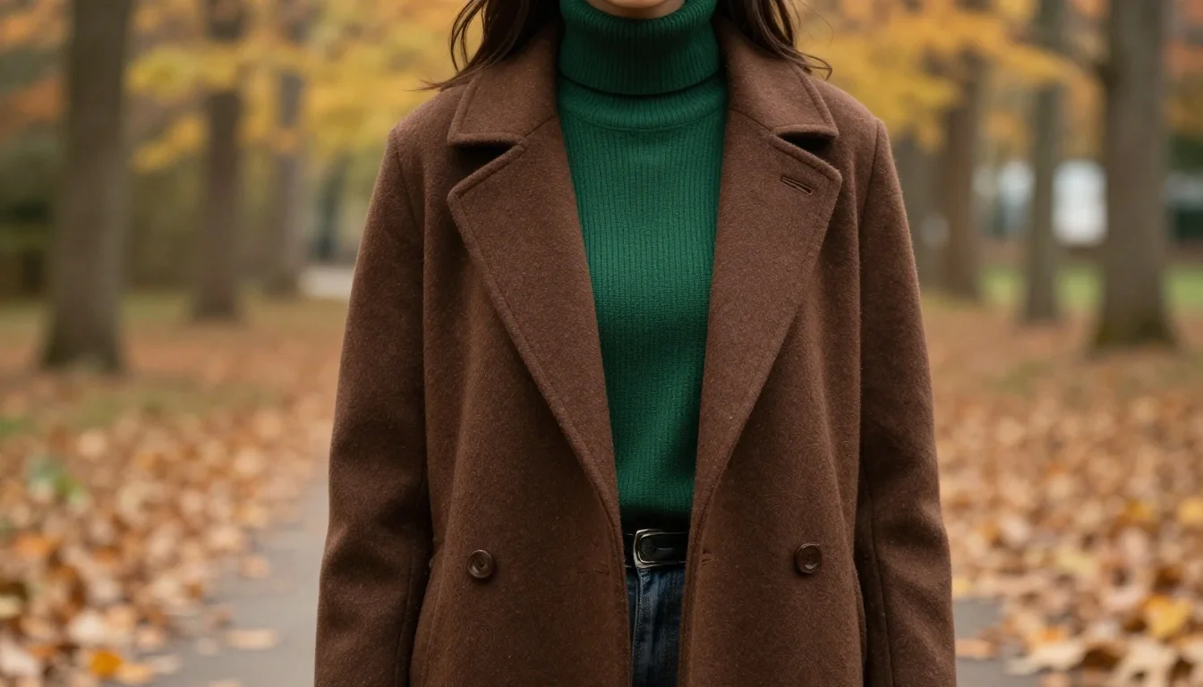 How to wear deep autumn capsule wardrobe — pairing chocolate brown, warm cognac, rich camel near the face
