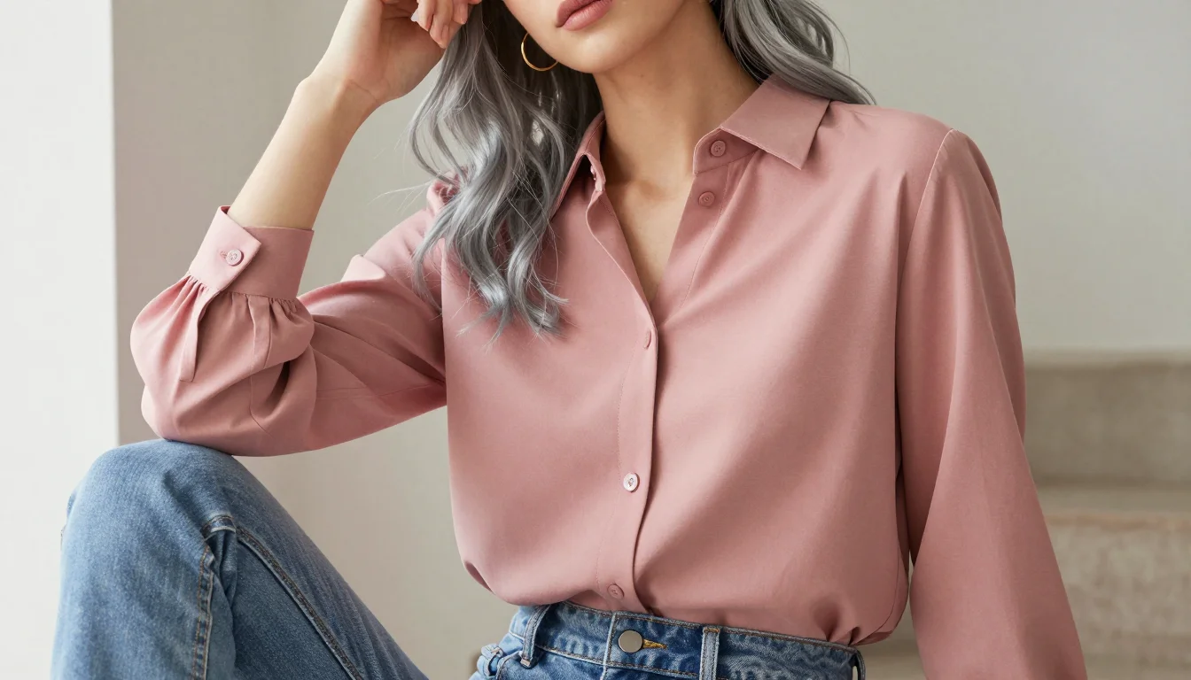 How to wear: Colores Verano Frío para cabello canoso | Mejores tonos How to wear colores verano frío para cabello canoso | mejores tonos — pairing frambuesa suave, rosa frío, baya apagada near the face