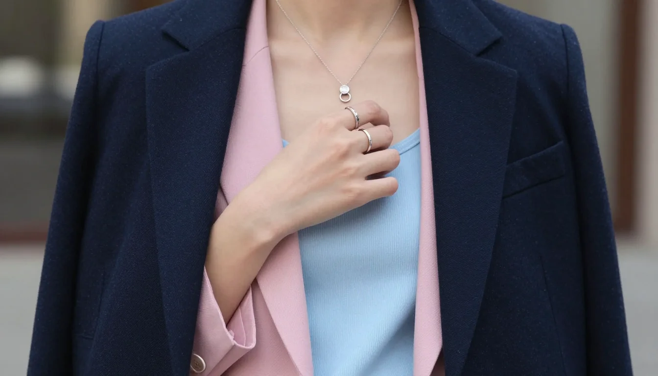 How to wear guardarropa para subtonos fríos: guía de armario — pairing azul marino, blanco nítido, gris suave near the face