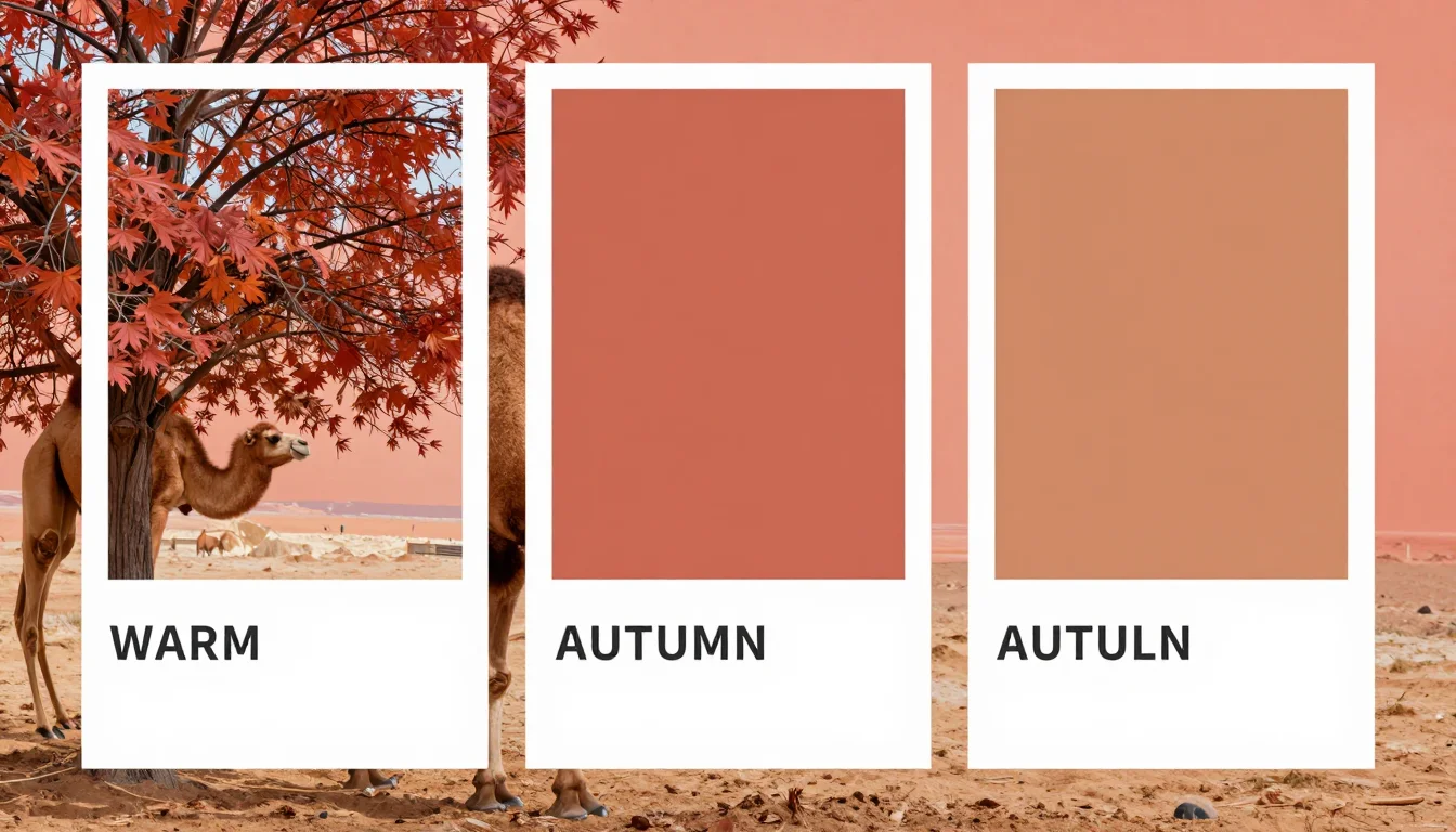 ¿Primavera u otoño? Cómo saber tu tipo de belleza ¿Primavera u otoño? Cómo saber tu tipo de belleza — flattering shades including melocotón cálido, amarillo dorado, coral claro, verde azulado cálido