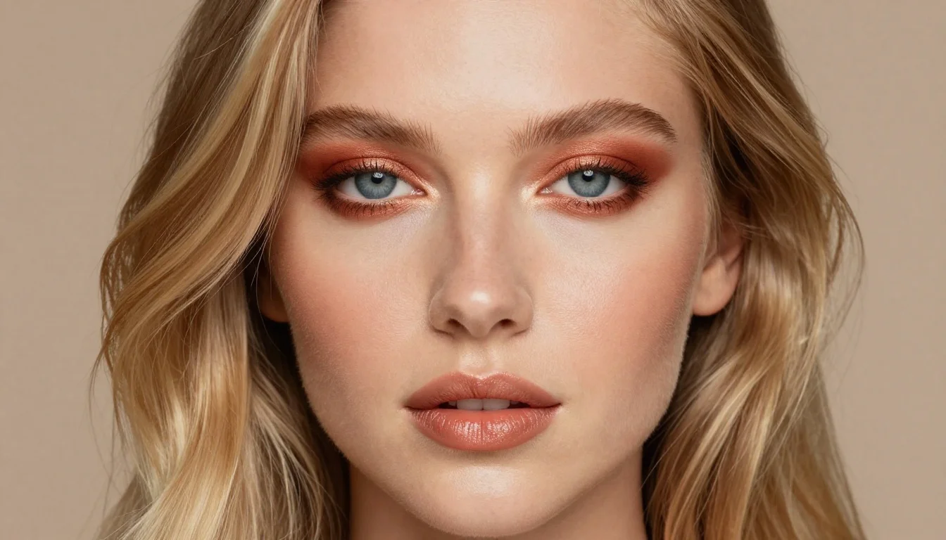 How to wear: Eyeshadow for Blue Eyes and Blonde Hair How to wear eyeshadow for blue eyes and blonde hair — pairing warm champagne, light bronze, rose-gold shimmer near the face
