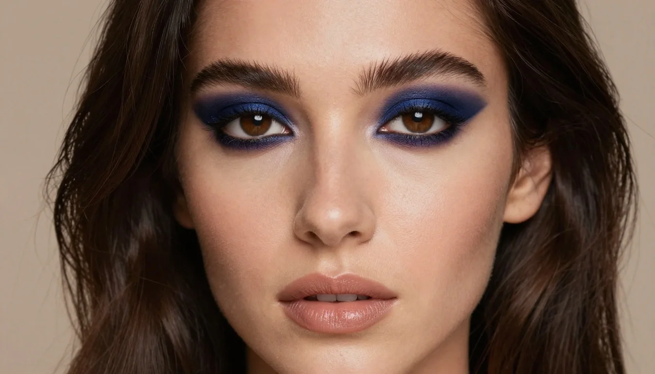 How to wear eyeshadow for brown eyes and dark hair — pairing midnight navy, rich cobalt, deep sapphire near the face