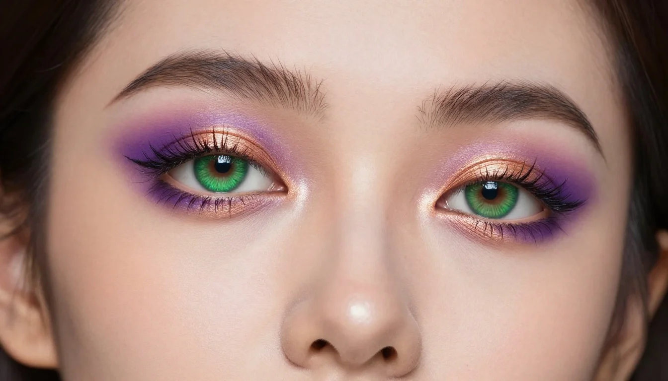 How to wear: Eyeshadow for Green Eyes: Make Them Glow How to wear eyeshadow for green eyes: make them glow — pairing deep aubergine, warm mauve, soft plum near the face