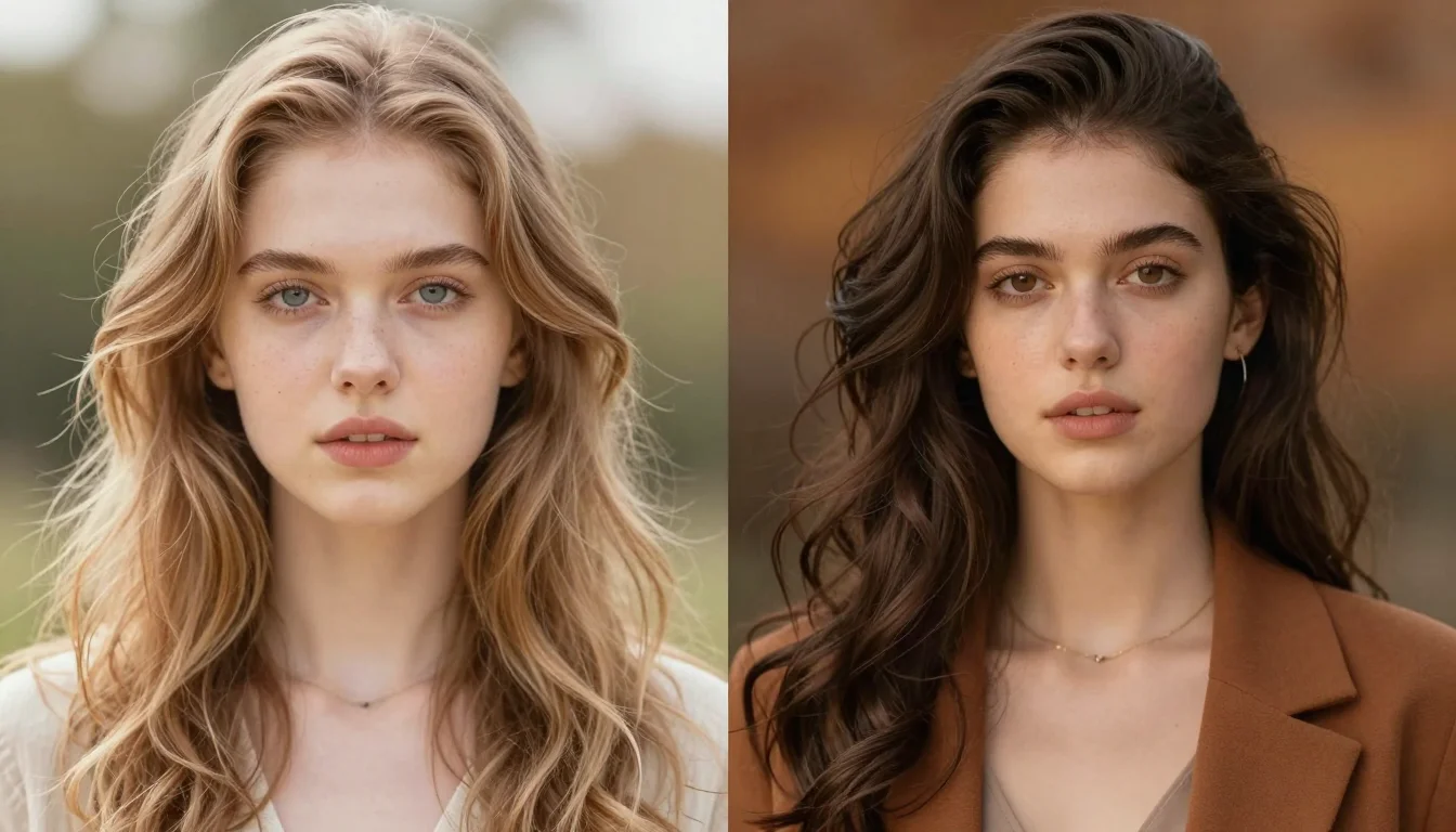 Colorimétrie : Printemps ou Automne ? Colorimétrie : Printemps ou Automne ? — flattering shades including pêche chaude, jaune doré, corail clair, bleu canard chaud