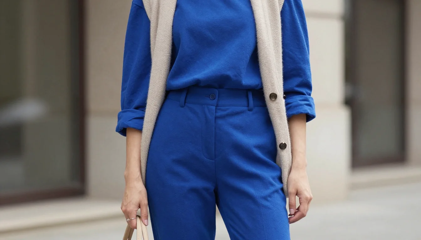 How to wear: Comment Porter le Bleu Cobalt How to wear comment porter le bleu cobalt — pairing vrai bleu cobalt, bleu roi vif, bleu électrique froid near the face