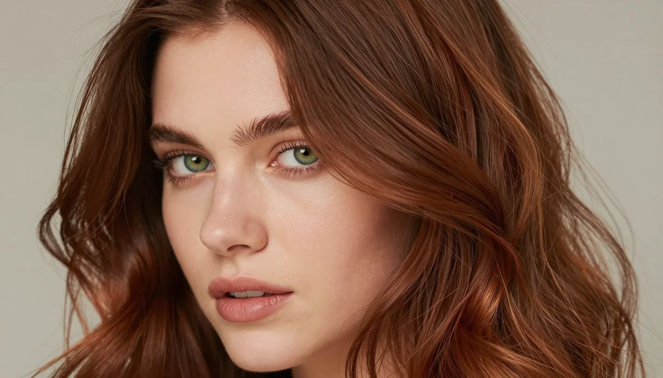 How to wear couleur de cheveux pour yeux verts — pairing auburn chaud, châtaigne-rouge, acajou near the face