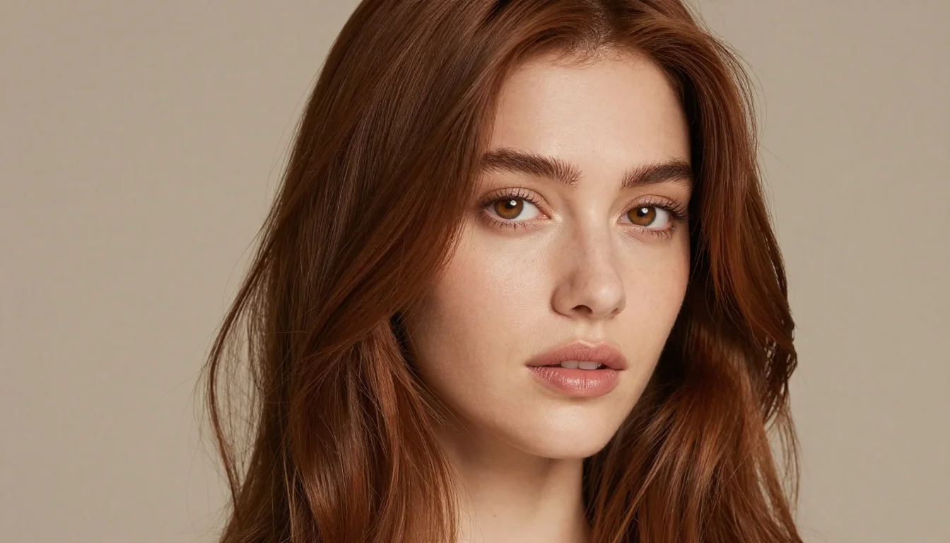 How to wear hair color for hazel eyes — pairing rich auburn, warm copper-red, red-brown near the face
