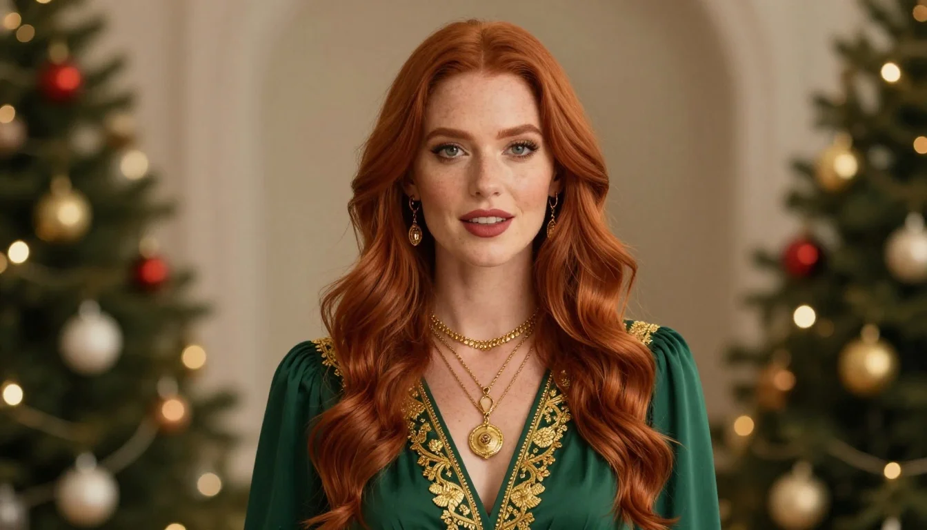 How to wear: Holiday Outfits for Red Hair How to wear holiday outfits for red hair — pairing deep emerald, forest green, hunter green near the face