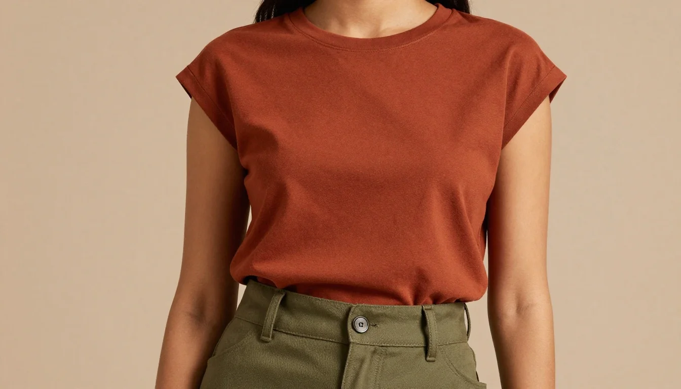 How to wear: How to Color Block for Olive Skin How to wear how to color block for olive skin — pairing terracotta, rust, forest green near the face