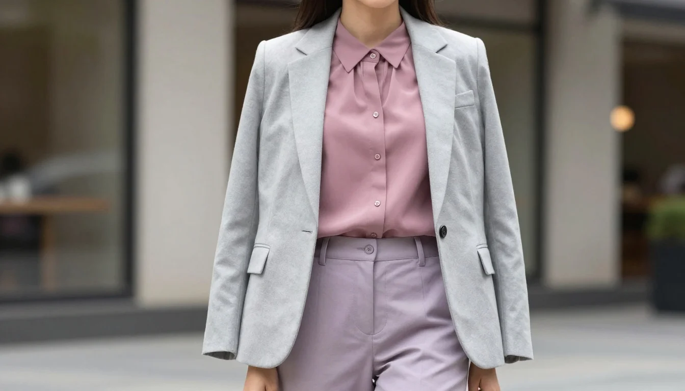 How to wear: Light Summer Work Wardrobe: Cool, Polished, and Professional How to wear light summer work wardrobe: cool, polished, and professional — pairing soft dove grey, light greyish blue, cool ivory near the face