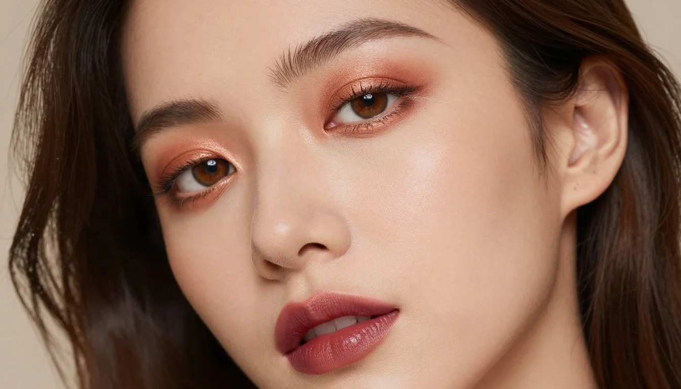 How to wear makeup for hazel eyes: green, gold or brown — pairing deep plum eyeshadow, violet liner, forest green shadow near the face