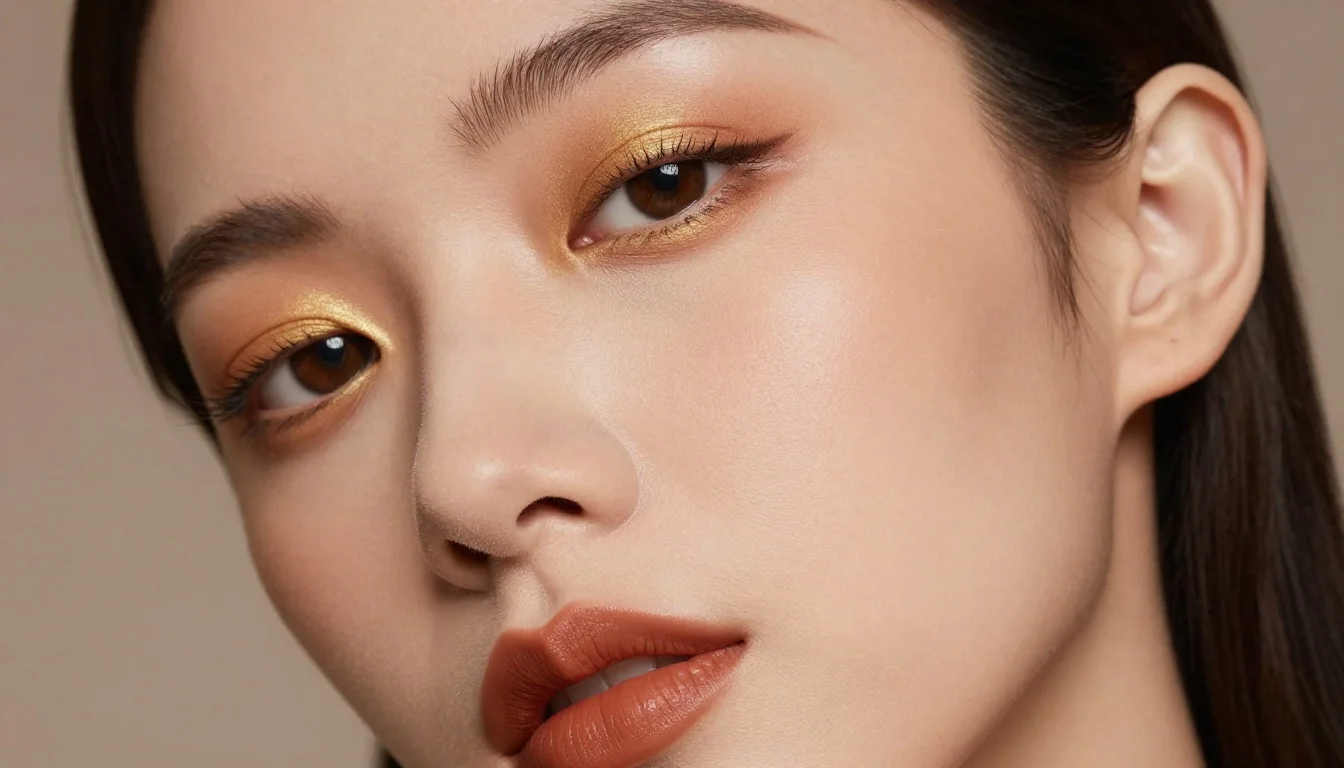How to wear makeup for olive skin: shades that work — pairing warm bronze, burnished copper, deep forest green near the face