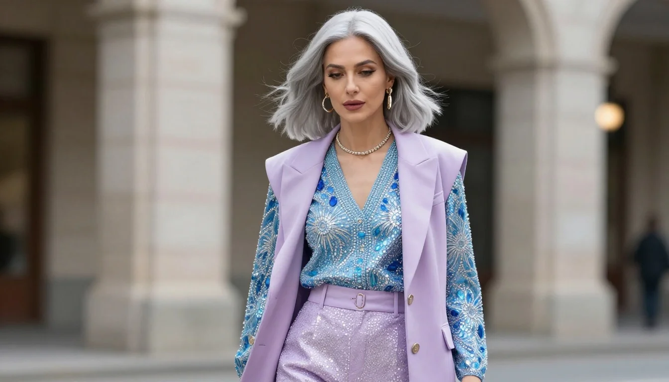 How to wear: Most Flattering Colors for Silver Hair | Make It Luminous How to wear most flattering colors for silver hair | make it luminous — pairing deep amethyst, rich violet, clear lavender near the face