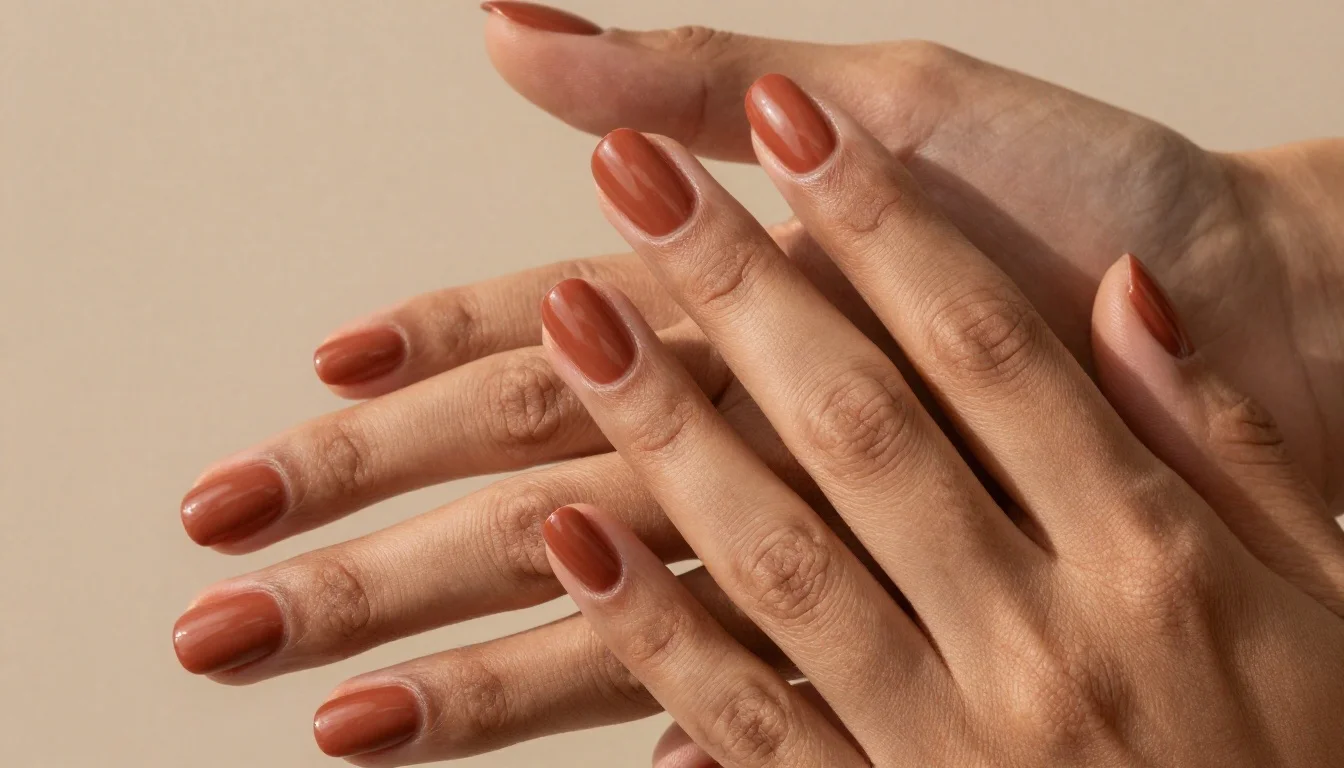 Nail Color for Tan Skin: Shades That Glow Nail Color for Tan Skin: Shades That Glow — flattering shades including burnt orange terracotta, dusty clay, warm russet, brick red