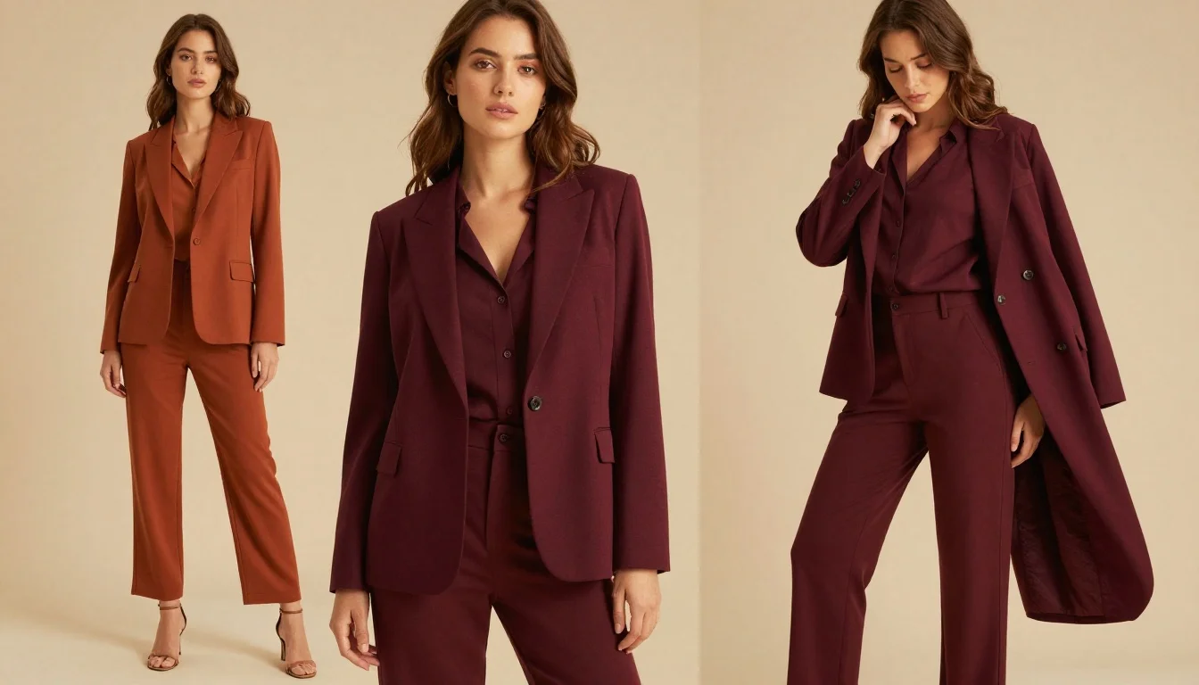 How to wear najlepsze kolory dla brązowych włosów i zielonych oczu — pairing głęboki burgund, ciepłe wino, bogaty bordo near the face
