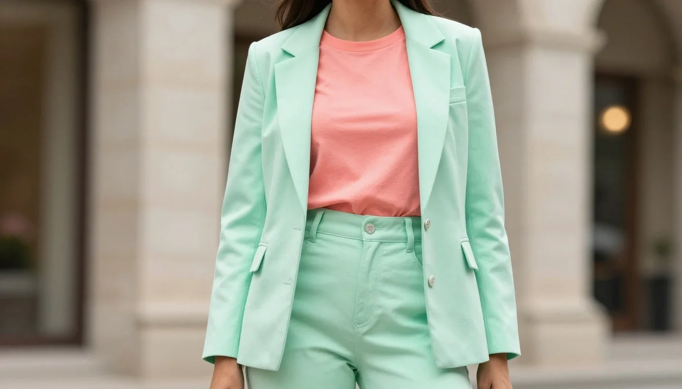 How to wear spring colors for olive skin | the warm-season sweet spot — pairing vivid coral, warm peach, clear salmon near the face