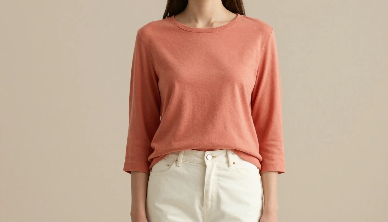 How to wear warm spring minimalist wardrobe — pairing #fffaf0, #f5deb3, #deb887 near the face