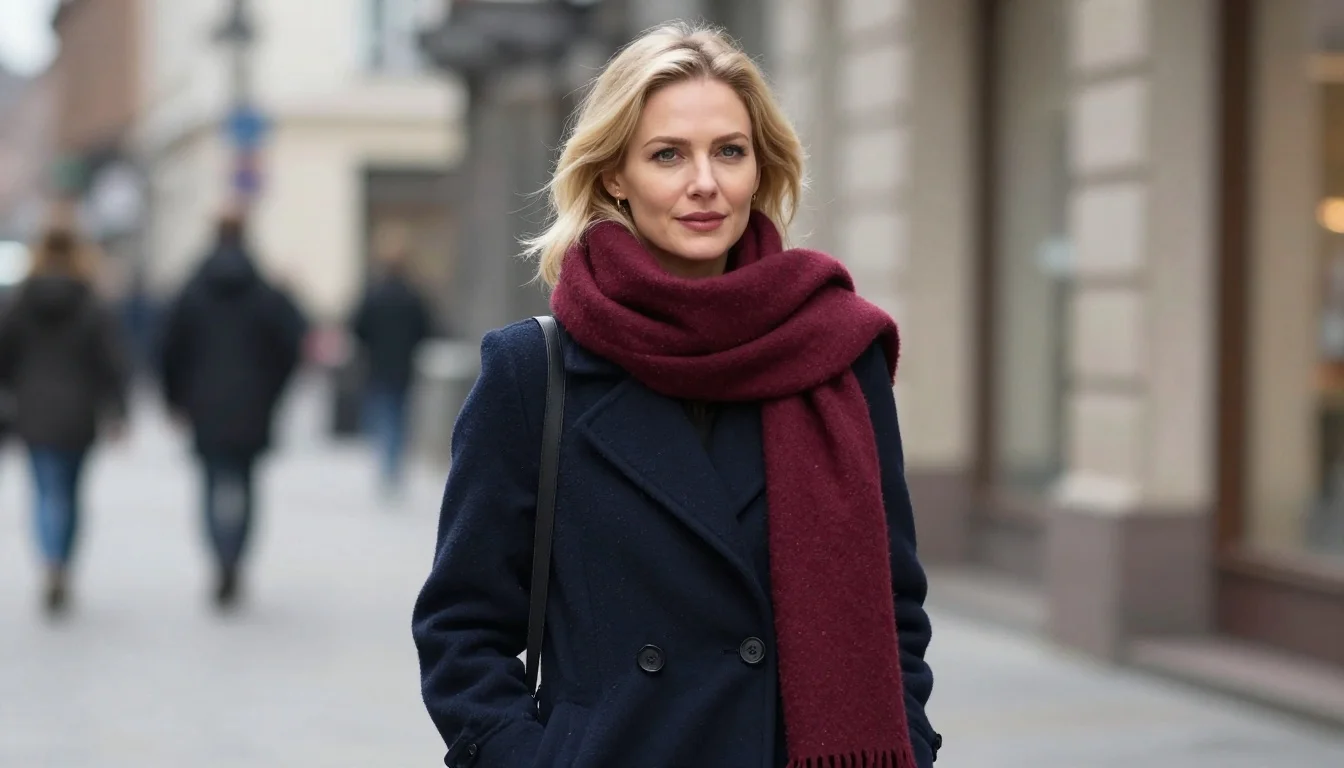 How to wear winter colors for blonde hair | what to wear in cold months — pairing midnight navy, deep denim blue, rich cobalt near the face