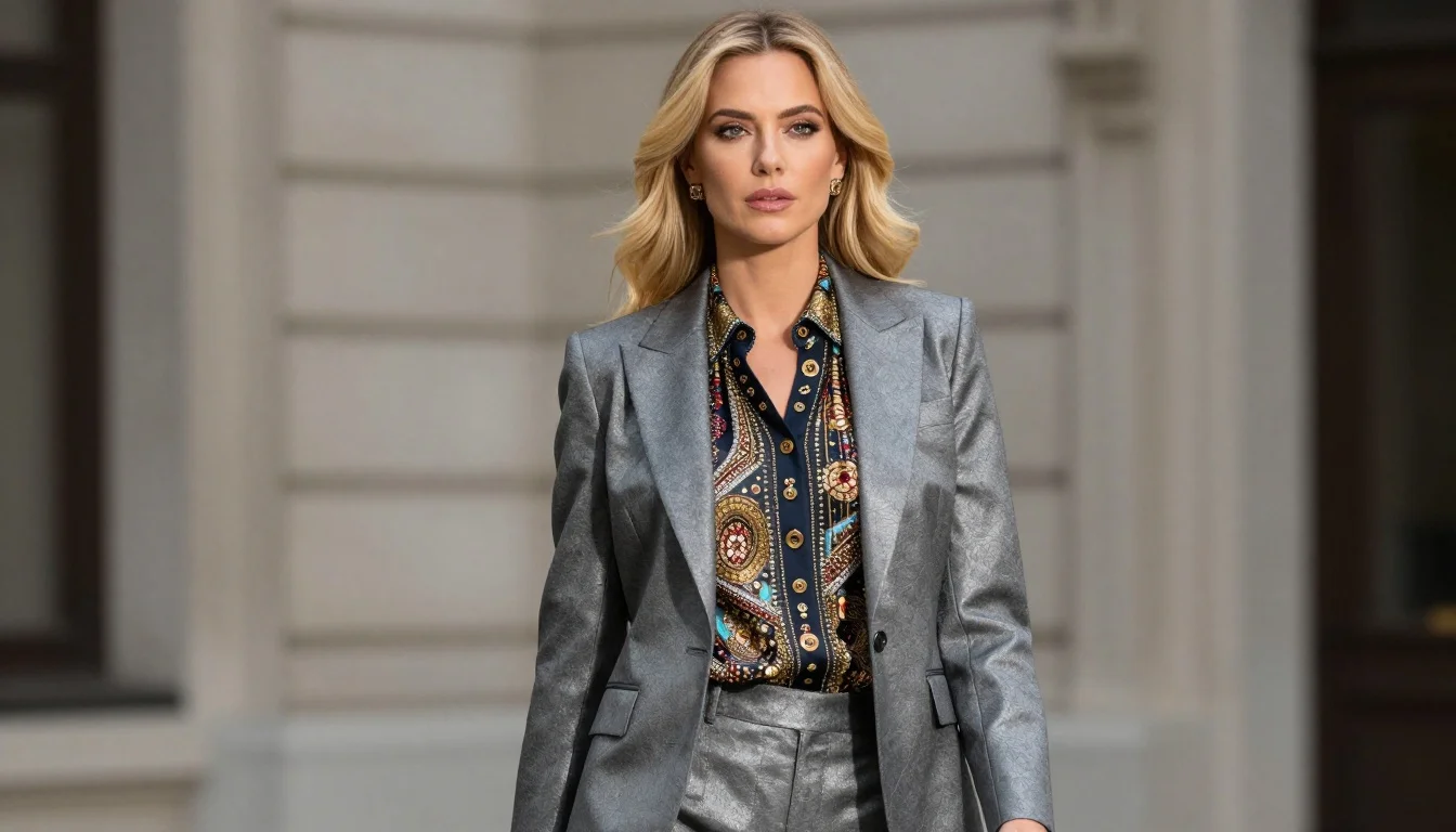 How to wear work outfits for blonde hair — pairing deep navy, midnight blue, rich teal near the face