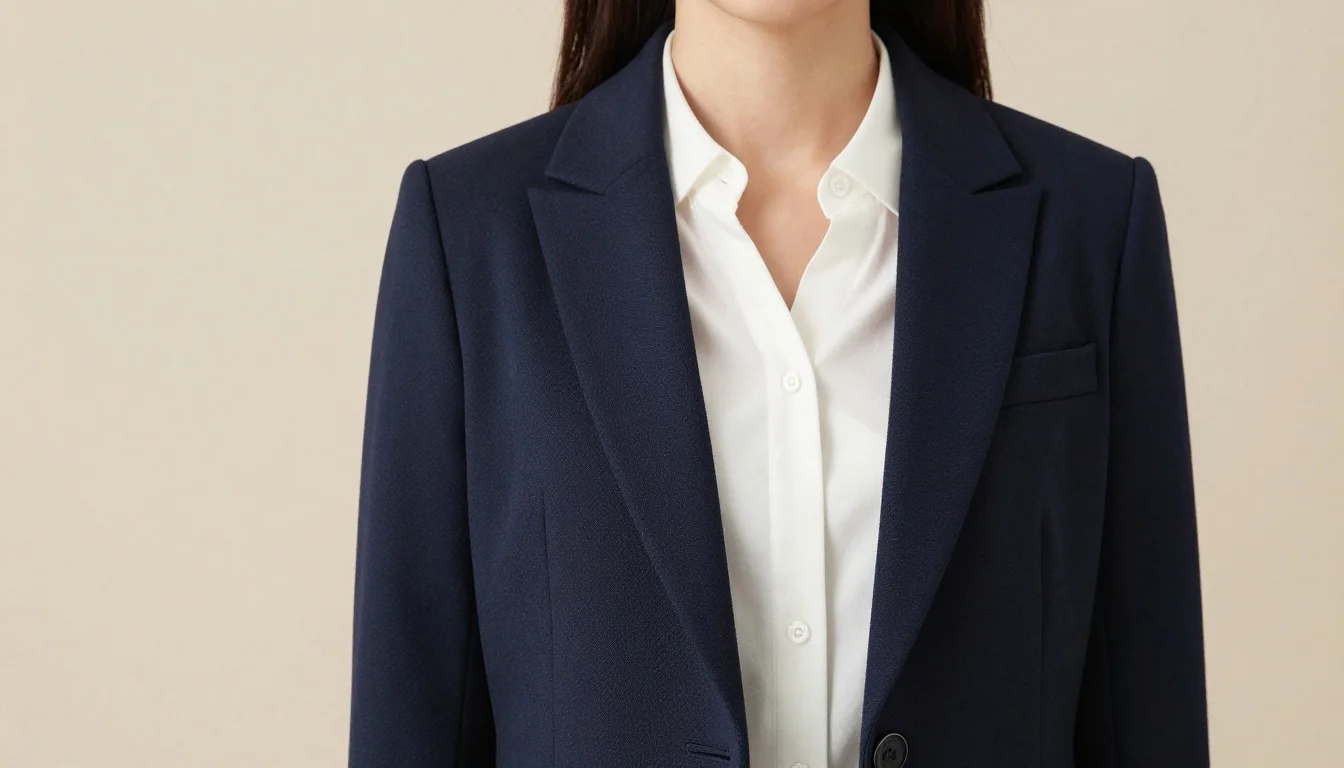 How to wear work outfits for pale skin | office color guide — pairing true navy, soft black, deep charcoal near the face