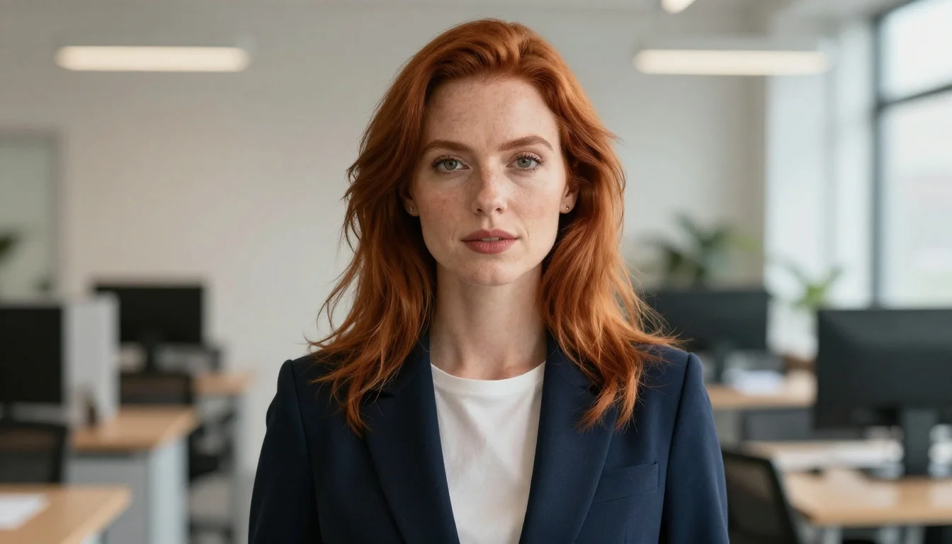Work Outfits for Red Hair | Professional Looks for Redheads Work Outfits for Red Hair | Professional Looks for Redheads — flattering shades including deep navy, midnight blue, navy blazer, navy sheath dress