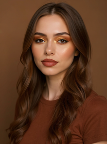 Soft Romance Makeup Styles - AI-generated styling example AI-generated makeup styles example: Soft Romance for color analysis and styling
