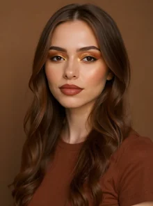 Soft Romance Makeup Styles - AI-generated styling example AI-generated makeup styles example: Soft Romance for color analysis and styling